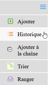 le bouton Historique
